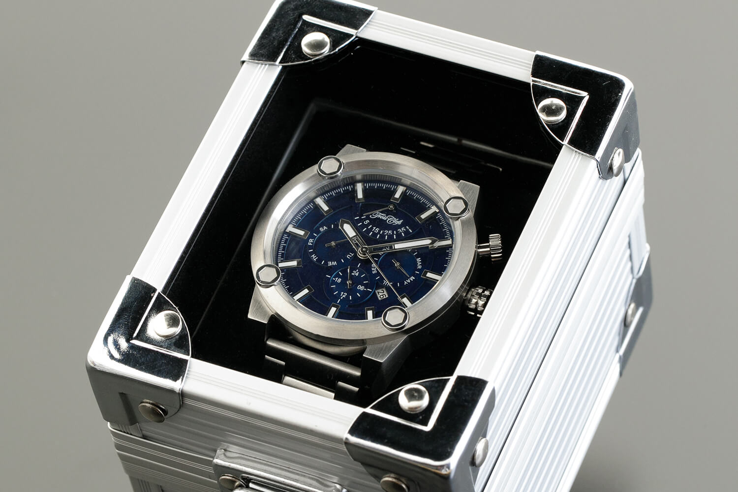 メタル&革ベルト・セット時計<br>(Blue)