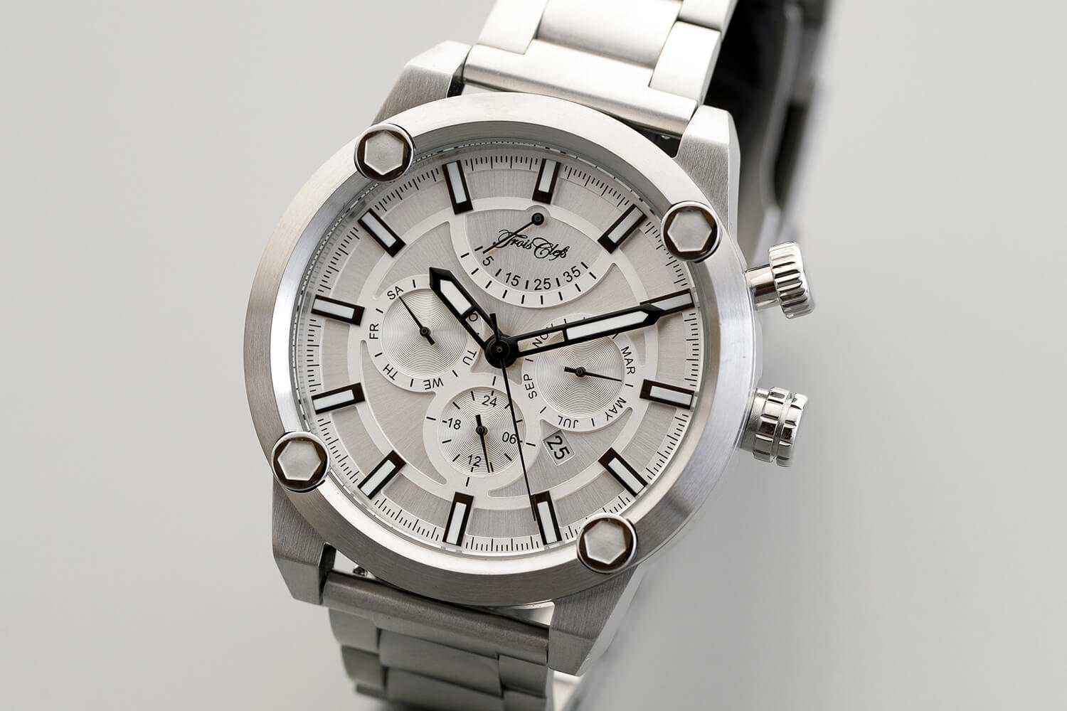 メタル&革ベルト・セット時計<br>(White)